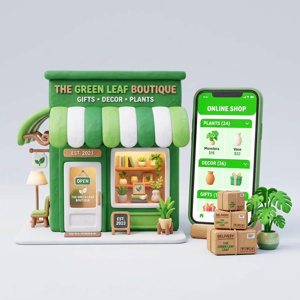 ApniDukaan Online Storefront Illustration